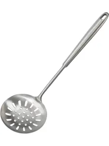 Newness Slotted Spoon 304 Stainless Steel Rustproof Heat Resistant Durable Skimmer With Ergonomic Handle 15.47 Inches Kitchen Utensil