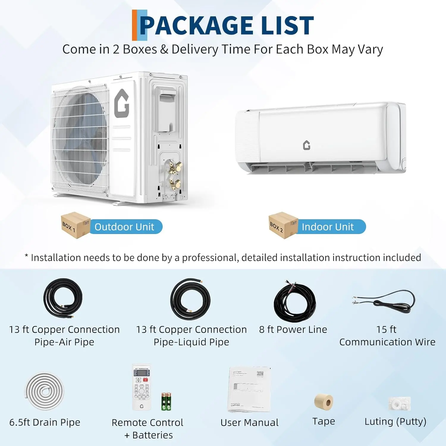 24000 BTU Mini Split Air Conditioner and Heater WiFi Enabled SEER2 21 Energy Efficient 230 Volt White