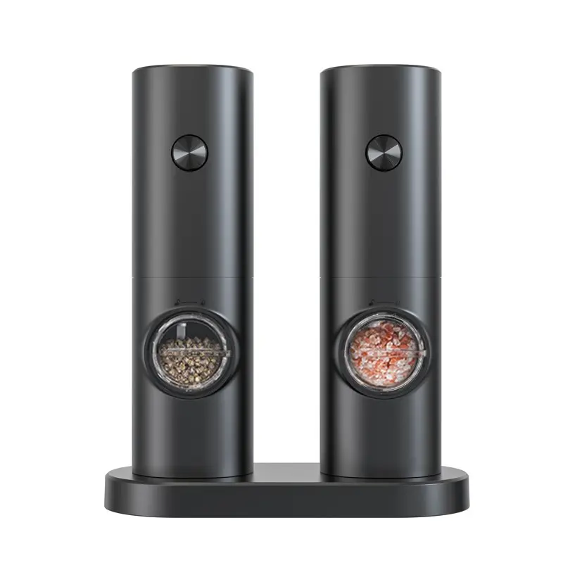 Electric Salt And Pepper Grinder Set, Dual Bucket Design, USB Rechargeable, Adjustable Coarseness, LED Light, Essential Kitchen Tool, Kitchen Gadgets, Kitchenware