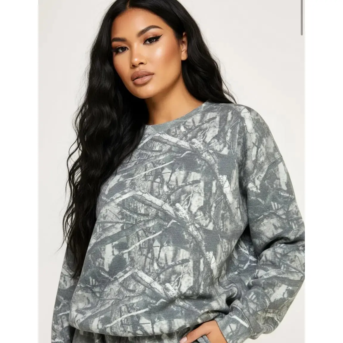 Camo Baddie Crewneck