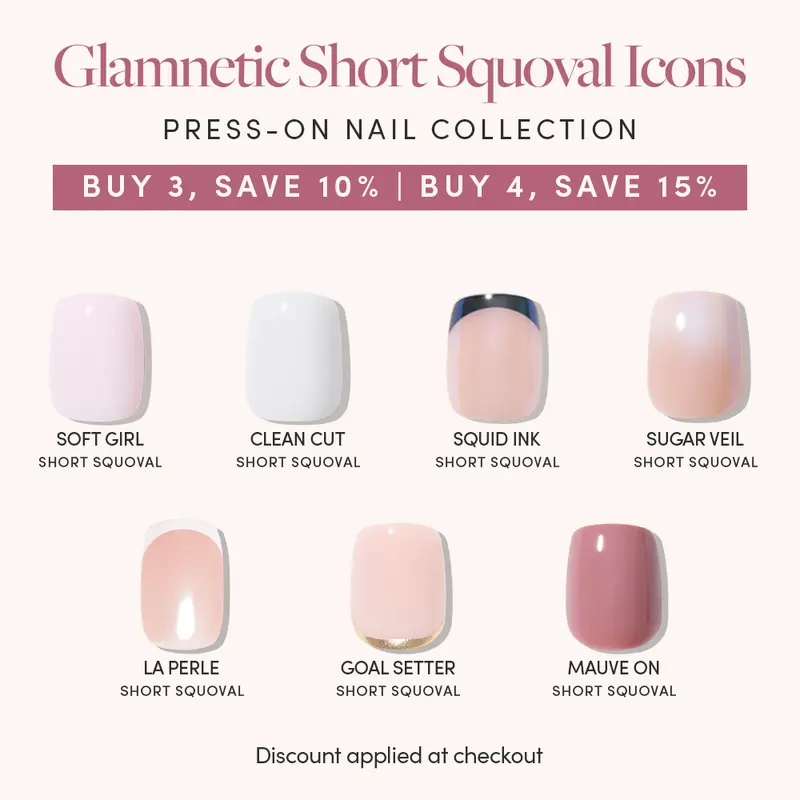 Glamnetic Short Squoval Icons Press-On Nail Collection