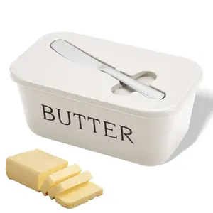 Butter Dish with Lid, Lightweight Durable PP Kitchen Butter Container, Includes Butter Knife and Scraper, Perfect for Baking and Gifting, Dishwasher Safe, Utensils