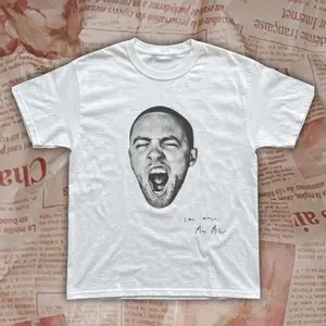Mac Miller white graphic baby tee
