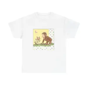 [100% Cotton][Graphic Tee] Vintage Curious George Unisex T Shirt Featuring Classic Cartoons Inspired 90s Streetwear Aesthetic Perfect for Nostalgic Soft Girl Style