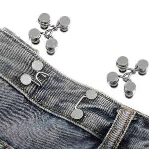 2 sets of crotch tighteners, adjustable buckle straps, jeans button clips, no need to sew to adjust clips to reduce size, women's jeans button replacement clip