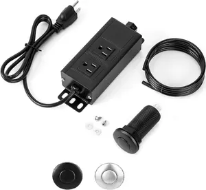 Dual Outlet Garbage Disposal Air Switch Kit, UL Listed Sink Top Air Switch for Food Waste Disposal, 3.58” Extra Long Air Button