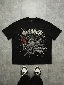 "Spider Web & Gothic Text Graphic Oversized Black T-Shirt | #tiktokshopblackfriday Deals | Distressed Print Streetwear | Soft Comfortable Casual OOTD | #fallfashion #punkstyle #streetwear Must-Have | Trendy Edgy Design Tee"