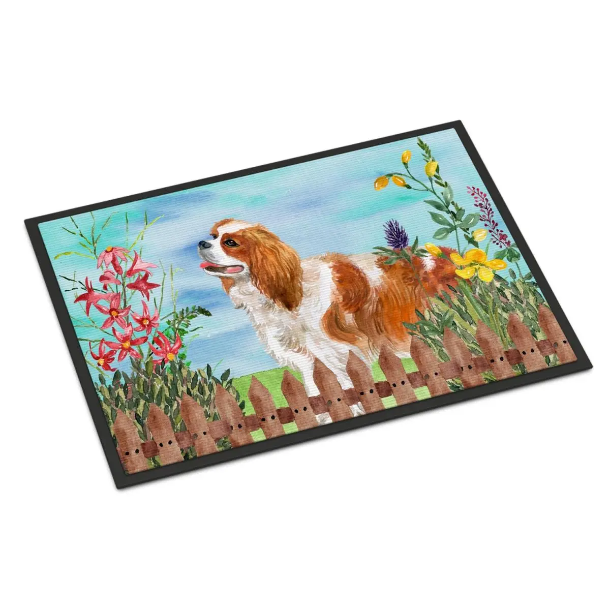 212 MAIN Carolines Treasures Cavalier Spaniel Spring Indoor-Outdoor Mat, 18x27 in., Decorative Rug Mat