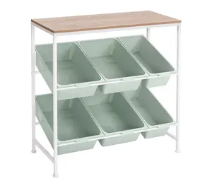 Seville Classics 6-Bin Multi-Use Steel Organizer Cart