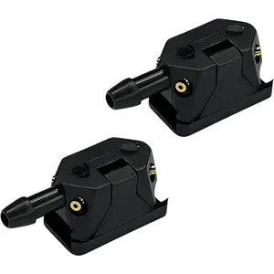 2 count Front Windshield Washer Nozzles, 4 Holes Arm Mounted Wiper Sprayer,  Auto Left Right Windshield Washer Squirter Nozzle  for   SUVs (Black)