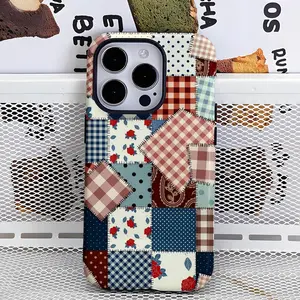 Patchwork Plaid Phone Case | Vintage Quilt Collage Aesthetic Case