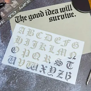 6pcs Letter Stencils for Painting,  Letter Stencil for Writing Crafts Reusable, Alphabet Stencils  (15 X 25 come) ﻿