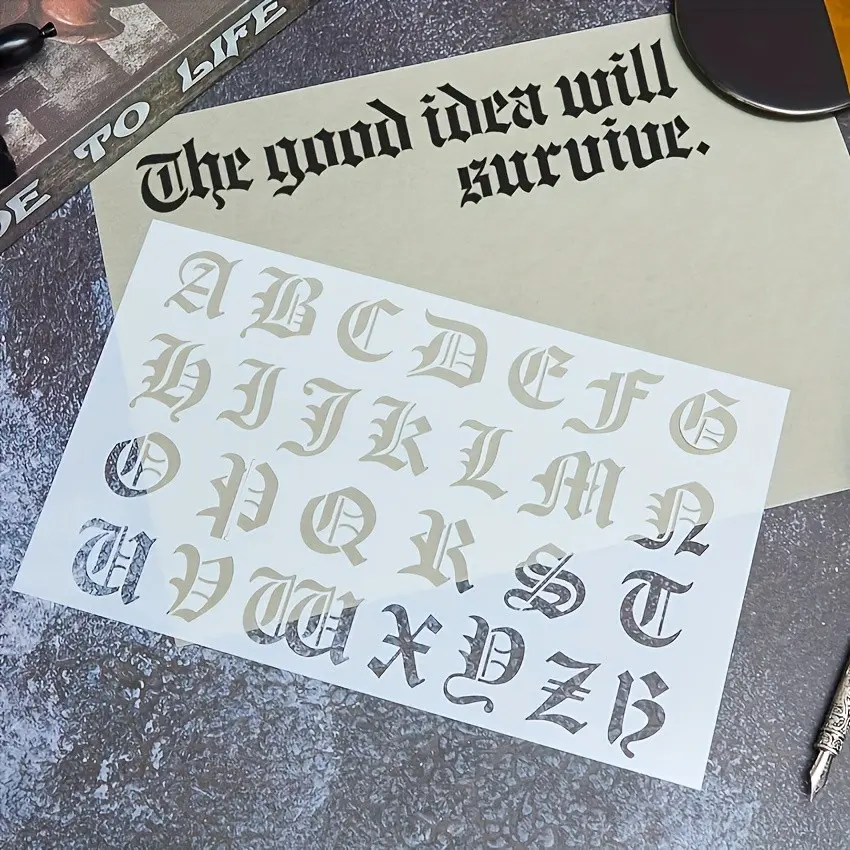 6Pack Letter Stencils for Painting,  Letter Stencil for Writing Crafts Reusable, Alphabet Stencils  (15 X 25 come) ﻿