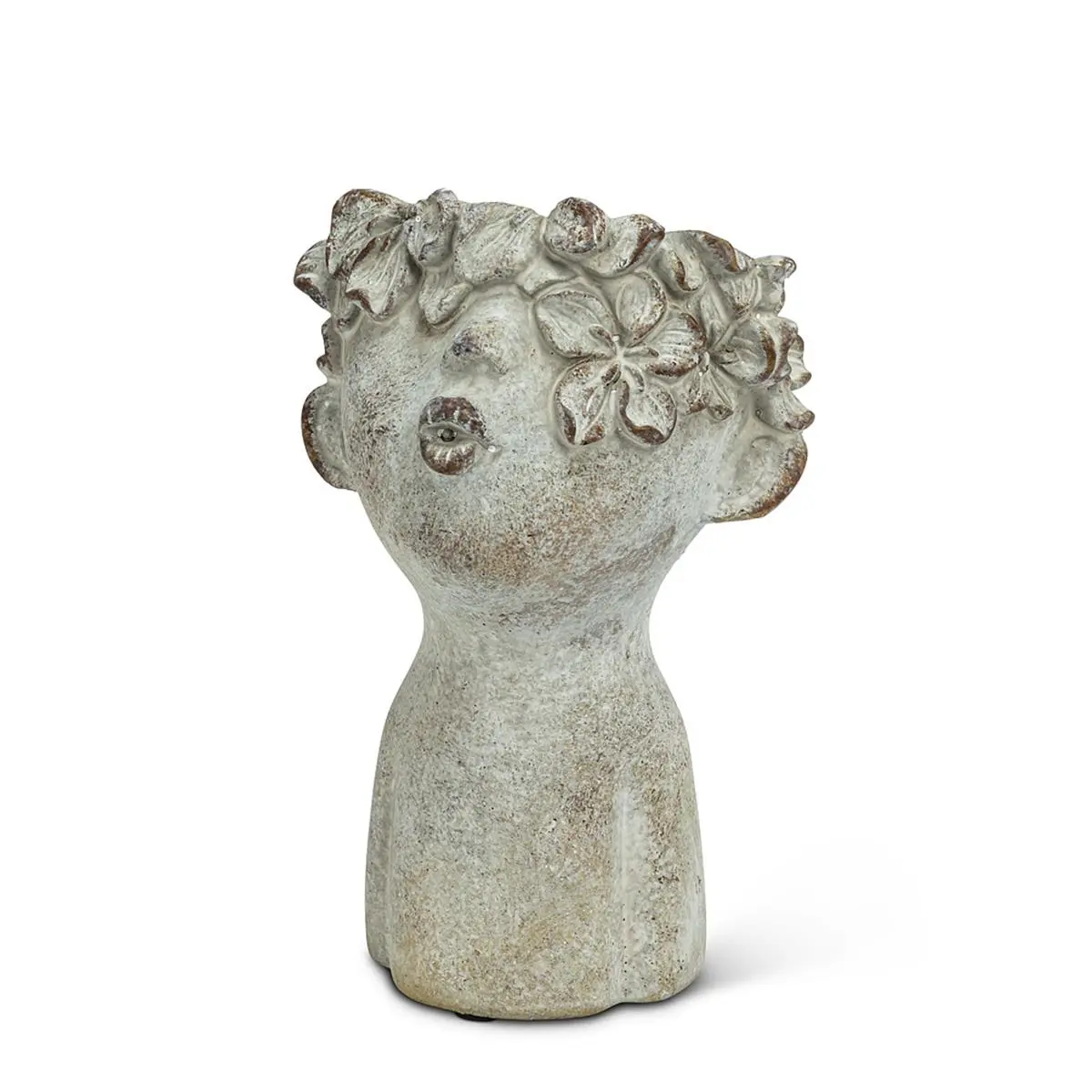 212 MAIN 7.5 in. Grey Decorative Outdoor Planter - Abbott Collections Kissing Face Design, Small Planters for Outside, Outdoor Planters