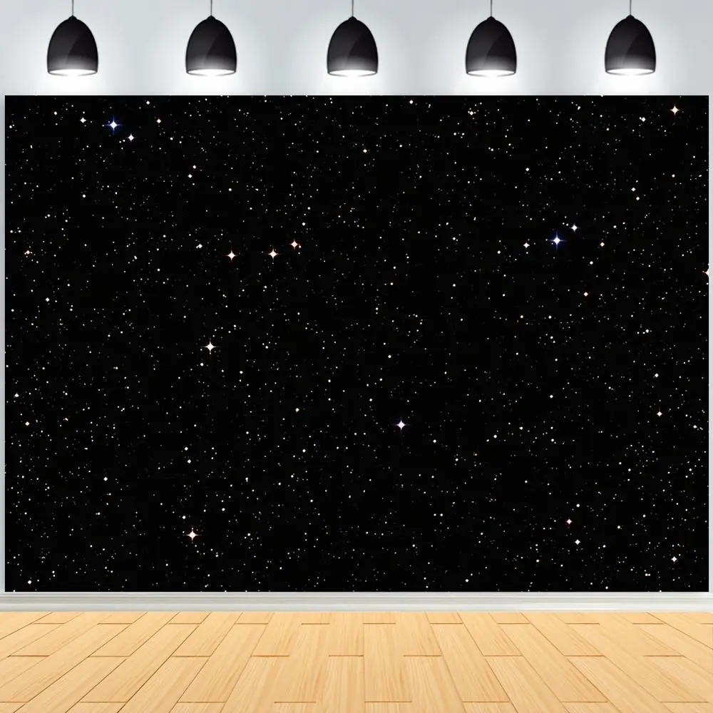1pc 2D Flat Polyester Galaxy Stars Backdrop, Universal Night Sky Star Photography Background, Multipurpose for Baby Shower, Birthday, Gender Reveal, Room & Garden Decor, No Electricity Needed Banners Ornaments