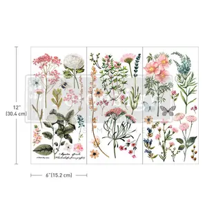 Redesign With Prima Small Transfers - Botanical Paradise - 3 sheets, 6"x12" 655350653378