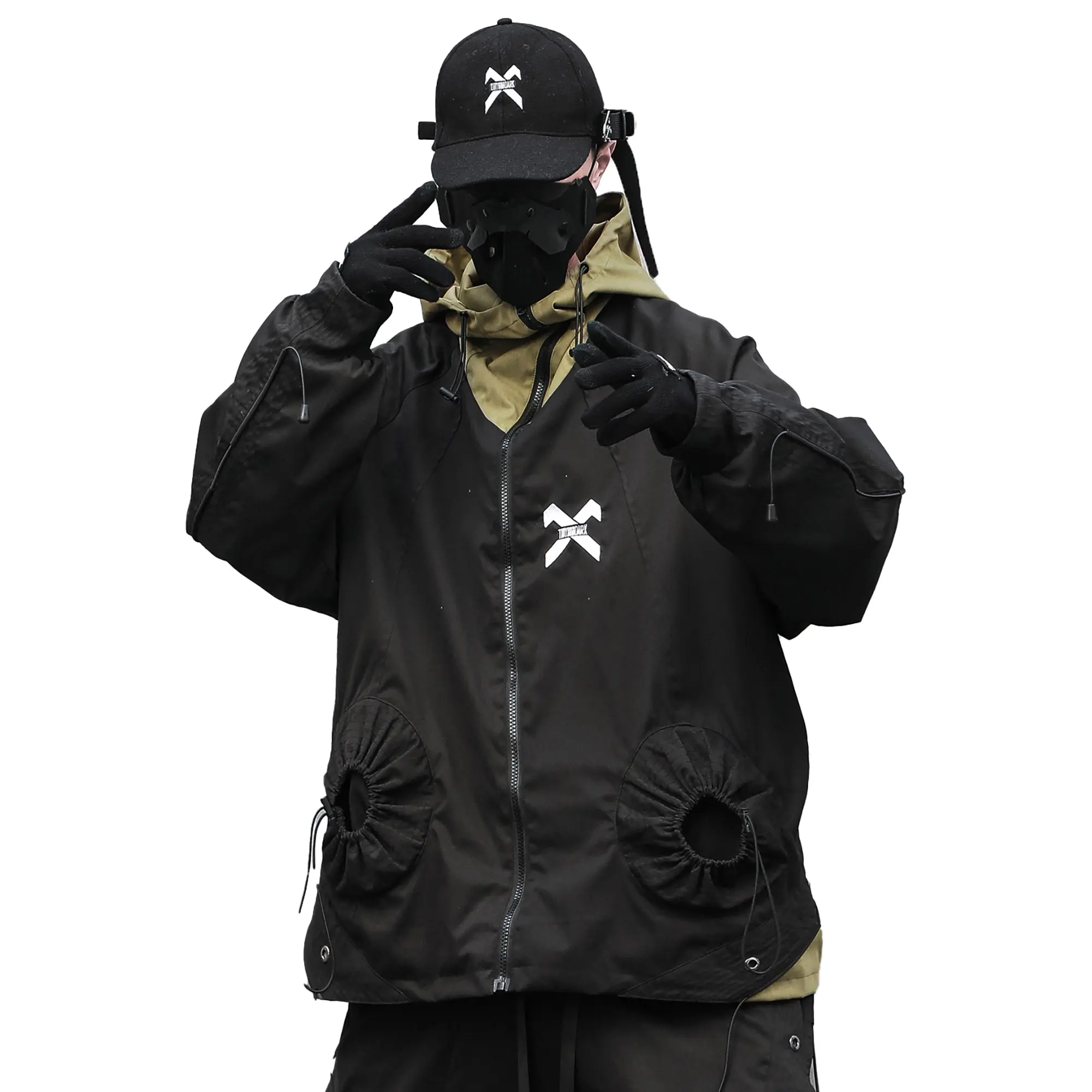 HiJ14 Niepce Black Techwear Windbreaker Jacket
