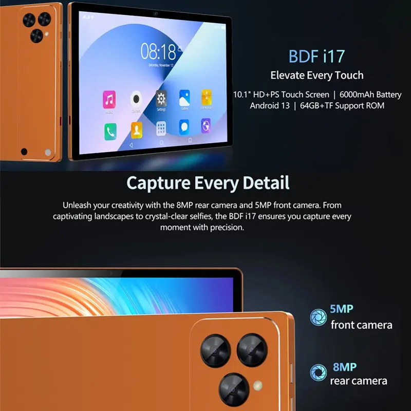 Bdf I17 New 10.1 Inch Tablet PC, Smart Android Tablet, Student