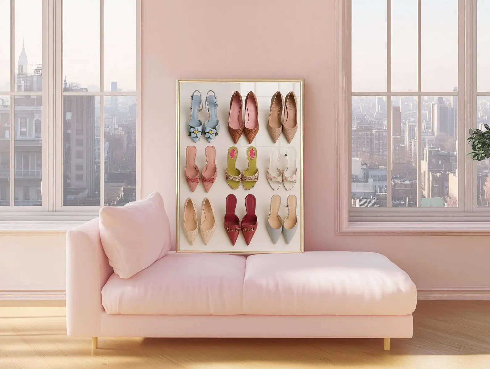 High Heel Shoe Glossy Poster, Fashion Wall Art Print, Luxury Shoe Collection Decor, Feminine Room Aesthetic