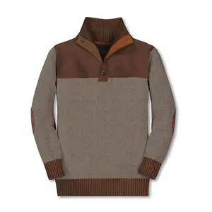 Gioberti Boy's 100% Cotton Button Down Collar Knitted Pullover Sweater, Stone, Size 2T