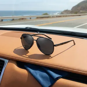 Men's HD Polarized Aviator Sunglasses - Classic Anti-Glare  Protection Metal Shades for Driving, Fishing & Travel