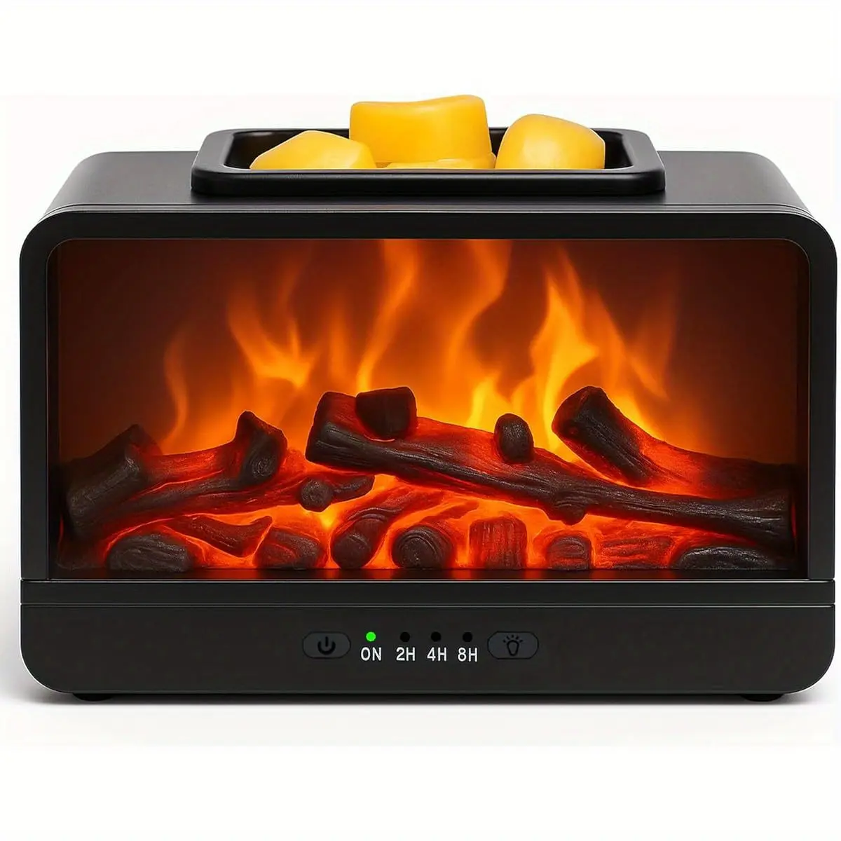 MeplLivs Dynamics Flame Fireplace Electric Wax Melt Warmer PTC Heating Plate Monochromatic Wax Burner Fragrance Wax Warmer for Home Office Gifts & Decor( Black)