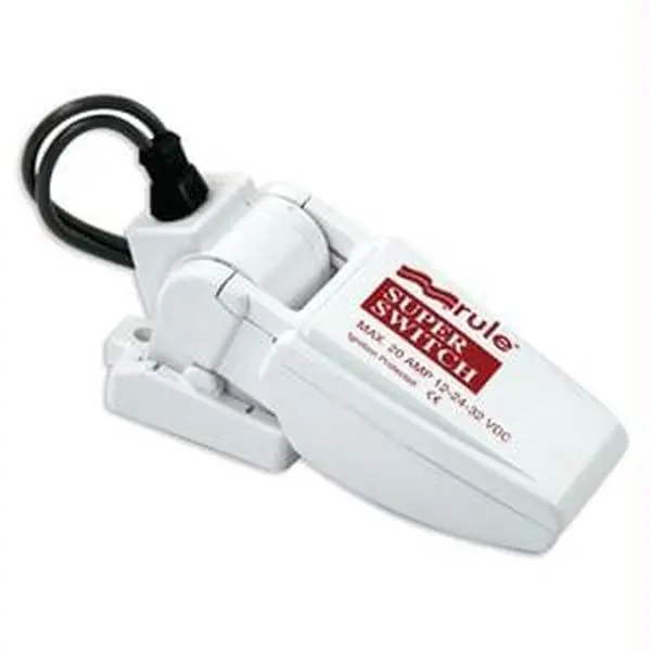 Rule 37FA Float Switch with Fuse Holder, Marine, Blocked Wire, High Amp Rating