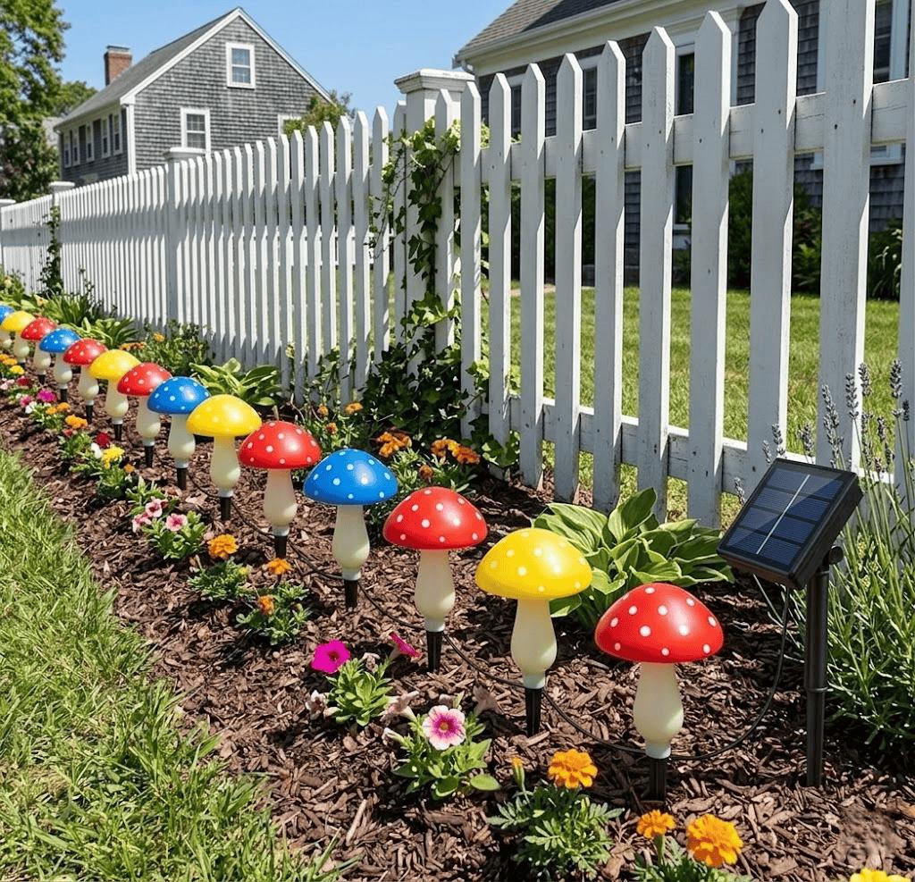 Solar Powered Mushroom Shaped Garden Light 1 Set Outdoor Decorative Lamp Solar Garden Ambient LED Light for Yard Patio Path Solar Landscape Lights Outdoor Pathway Lighting copper decoration