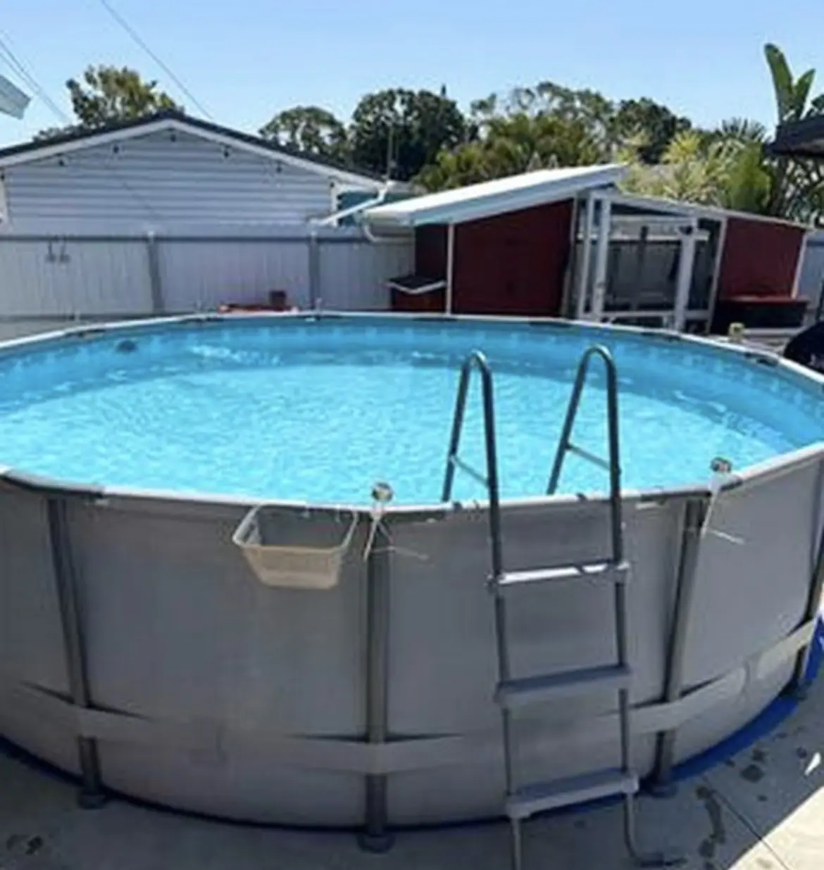 Funsicle 15 ft x 42" Round Above Ground Swimming Pool Set with Filter Pump & Ladder Steps