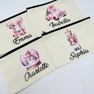 Pink Christmas Pouch Bags for Makeup, Perfect Gift for Under $10