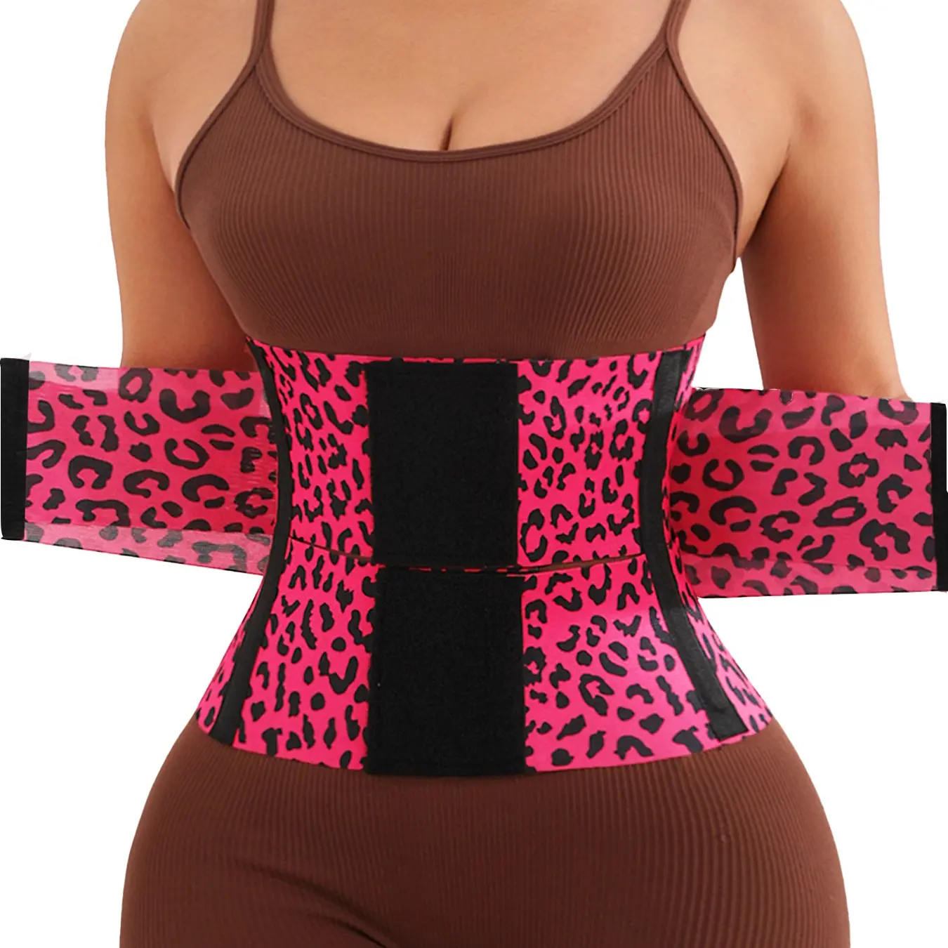 Women's Leopard Print Double Layer Sports Shapewear, Body Shaping Shapewear, Tummy Control Clothing, Comfortable Breathable Design, Adjustable Waist Control, Suitable for Gym Fitness & Daily Wear, Adjustable Body Shaper, Body Shapewear Faja