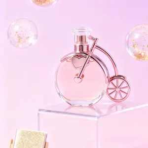Bicycle Heart Perfume 50ml | Fresh Floral Fruity | Sweet Girls | Rose Gold Bicycle Bottle | Dating/Daily