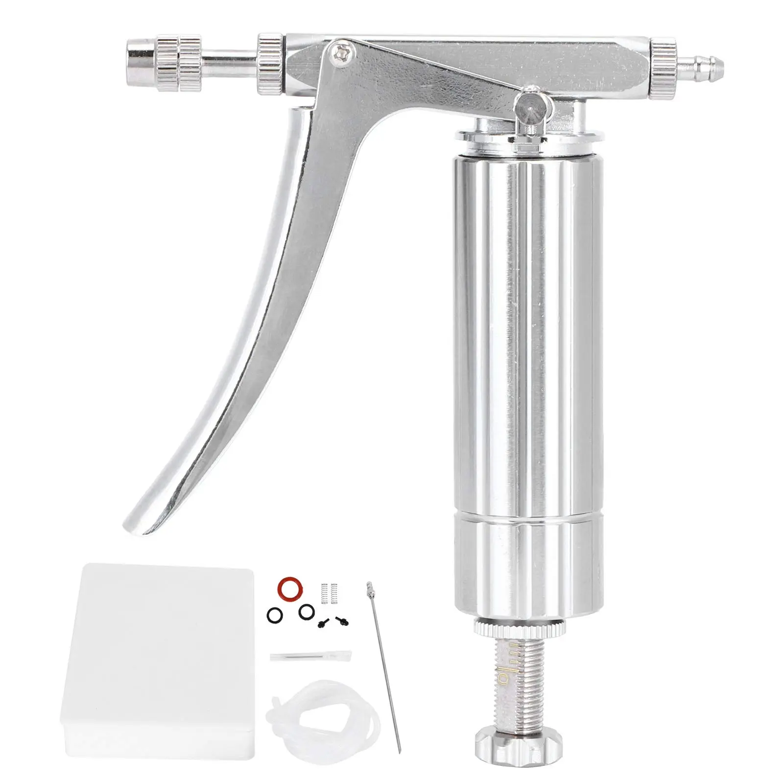 Heavy‑Duty Manual Tile Grout Injection Gun, Stainless Steel Gel Caulk Dispensing Gun, Hand Operated Tool for Tile Joint Filling, Crack Repair, Gel Injecting Home & Construction Repair Work