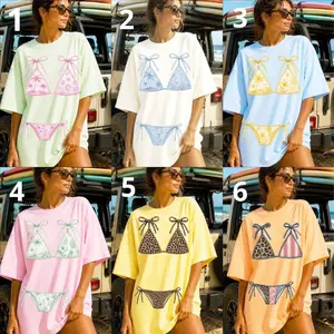 Comfort Colors Summer Bikini Shirt Bundle, Trendy Summer Tee, Preppy Swimsuit T-Shirt, Leopard Patchwork Lake Girl Bundle, Retro Summer Tee, Bikini Shirt Gift for Her, Cotton Fabric