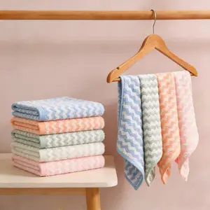 10 Pack Microfiber Cleaning Cloths with Soft Lint & Classic Striped Pattern Ultra-Soft Highly Absorbent Dish Towels for Kitchen Drying Countertop Wiping Table Polishing Home Cleaning Household Disposable Window