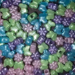 Pastel Butterfly Floral Garden Bead Mix for DIY Beading and Jewelry Accessories Mix