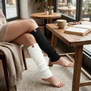 Women's 80s Ribbed Knitted Leg Warmers - Long Socks for Party Sports Dance Fitness Yoga Workout Comfortable Stretchy Warm Leggings Fashion Accessory