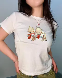 Kewpie Gift Baby Tee, Holiday Christmas Shirt, Y2k Vintage Retro Top, Trending 90s Tee, Cute Aesthetic Women's Tee, Babydoll Clothing