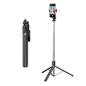 70.86" telescopic Selfie Stick Tripod, 3-Axis Anti-Shake with Bluetooth Remote, Compatible with iPhone/Android/Camera for Vlog/Live Stream