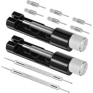 2 Pack Watch Link Removal Kit, Watch Repair Tool for Bracelet Adjustment and Replacement, Pin Remover for Sizing Strap, Watch Band Adjustment Tool Kit with Extra Replacement Pins