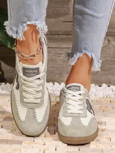 Women's Leopard Print Casual Skate Shoes, Thick Sole Flat Leather Design, Comfortable Lightweight, Multifunctional Practical, Sneaker