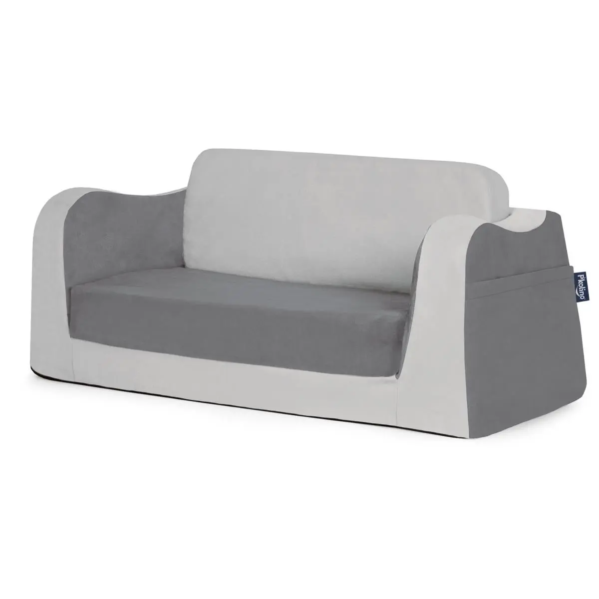 212 MAIN Modern Extendable Multi-Use Pkolino Little Reader Sofa, Grey-Dark Grey
