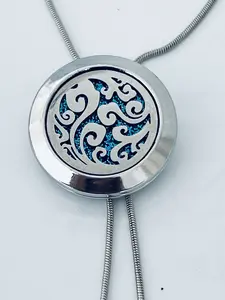 Aromatherapy Diffuser Necklace | Breathable Filigree Locket with Long Tassel | Adjustable Bolero Snake Chain | Stainless Steel Jewelry