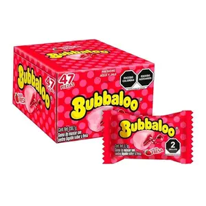Bubbaloo Adams Strawberry Chewing Gum 47 Pieces | Mexican Bubble Gum Candy | Soft Filled Gum | 239.6g