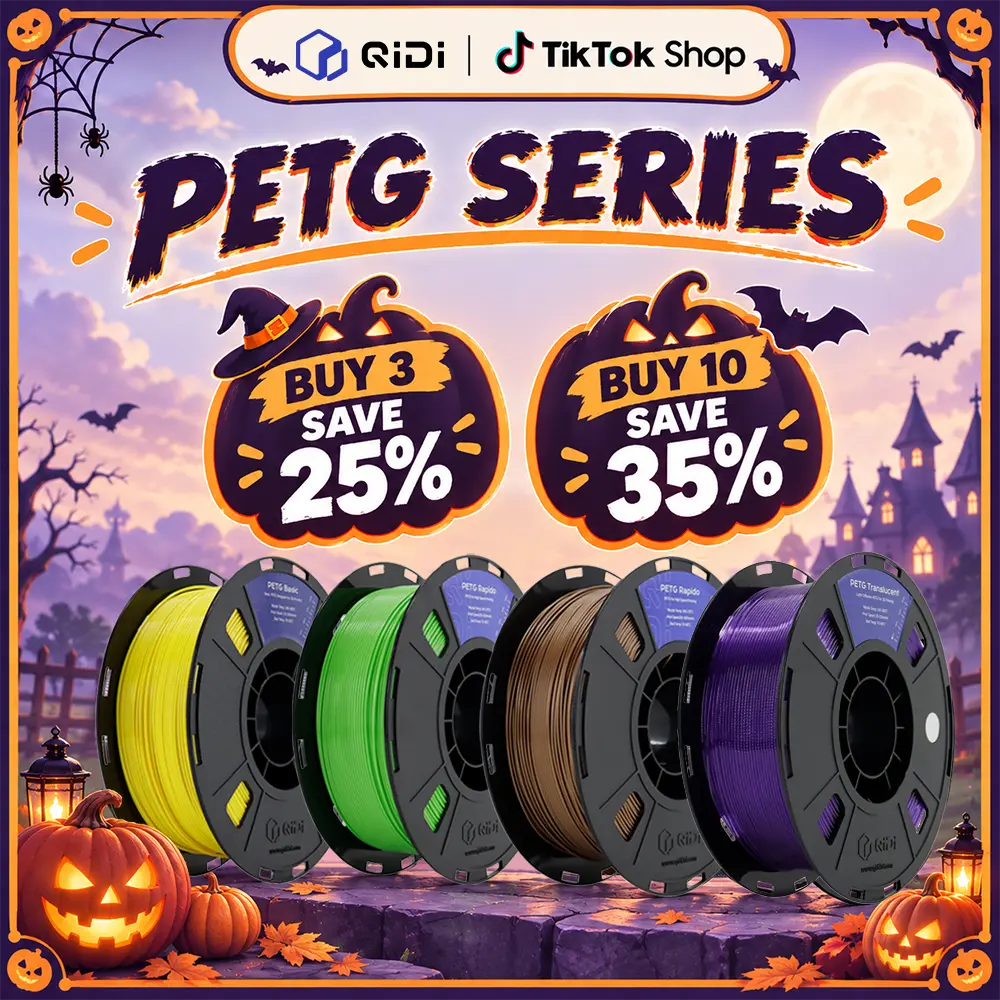 QIDI PETG Series Filament, 1.75mm, 1kg (2.2 lbs), PETG BASIC / PETG TRANSLUCENT / PETG RAPIDO, Compatible with Most FDM 3D Printers, Bulk Purchase Discounts , Ideal for Beginners & Professionals