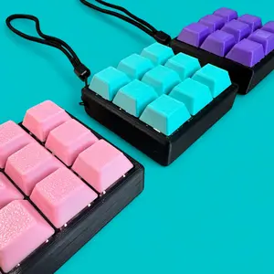 9 Key Mechanical Keyboard Clicker Keychain – Choose Keycap Color, Base Color & Switch Type – Fidget Toy – Stress Relief - Stim Toy