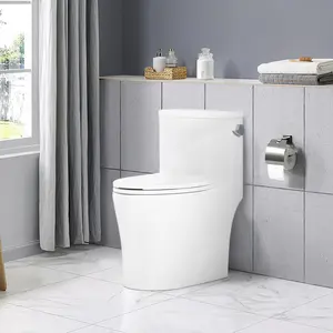 GARVEE One-Piece Toilet, Elongated Toilet for Bathroom, with Soft Close Seat & Under-Locking Lid, Modern Ceramic Toilets, Comfort Height, Side Trip Lever Flush