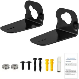 Yimaut Soundbar Wall Mount Bracket for Samsung HW-M360 HW-K550 HW-K550 HW-M550 HW-K650 HW-K430 HW-K335 HW-K651 HW-K450 Mount, 2 Pieces Black Wall Bracket Holder + Screws + Metal Holder Screws