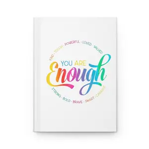 You Are Enough Hardcover Journal — Rainbow Inspirational Gratitude Notebook