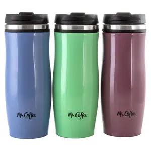 Mr. Coffee 12.5 Oz Stainless Steel Insulated Travel Mug Set